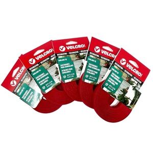 Five Rolls of Velcro Decorating Garland Tie 0.5” X 30’ Holiday Christmas New NWT